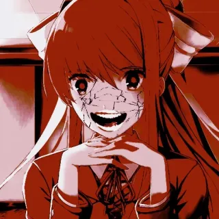 📄 Monika Doki Doki Literature Club! Anime, Horreur, Glitch, Effrayant, Doki Doki, Monika telegram sticker