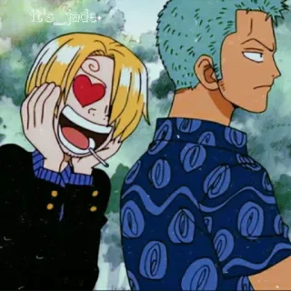 🏳‍🌈 Sanji, Zoro One Piece Аниме, Ван Пис, Санджи, Зоро, Мультфильм whatsapp sticker