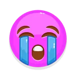 😭 weinen, emoji, traurig, rosa, gesicht, tränen telegram sticker