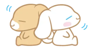 😃 cute, kawaii, rabbit, bunny, sleepy, friends telegram sticker