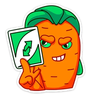 😏 морковь, uno, игра, карта, овощ, реверс whatsapp sticker