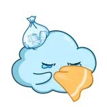 🤧 ป่วย, เมฆ, น้ำแข็ง, ร้องไห้, เศร้า, อีโมจิ telegram sticker