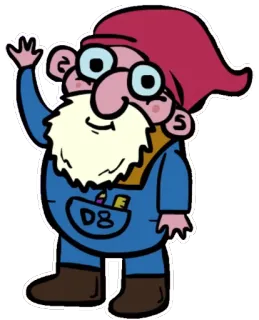 🤓 D8 гном, мультфильм, персонаж, иллюстрация, искусство, наклейка telegram sticker