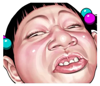Angry face of children telegram stickers