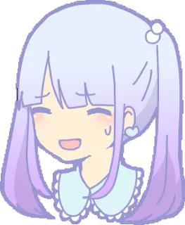 😬 imut, kawaii, anime, kartun, cewek, tersenyum whatsapp sticker