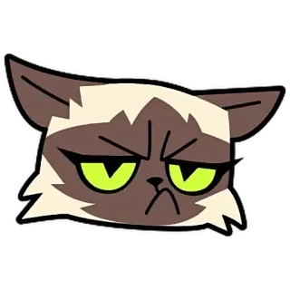 😞 cat, angry, grumpy, cartoon, sticker, feline telegram sticker
