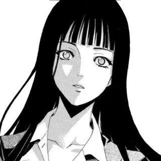 😶 anime, manga, girl, portrait, black and white whatsapp sticker