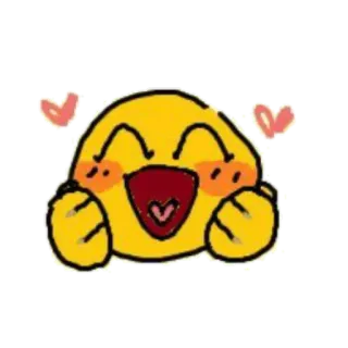😚 Emoji, Kawaii, Carino, Giallo, Cuore telegram sticker