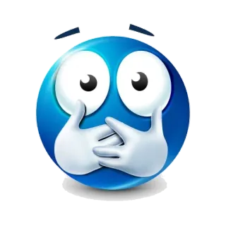 😯 azul, bola, emoji, tímido, cobertura, boca, mãos, choque whatsapp sticker