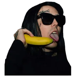 🍌 person, banana, tongue, sunglasses, portrait whatsapp sticker