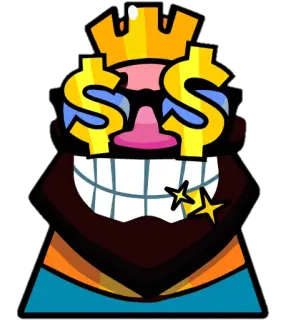 🤑 money, king, dollar, crown, gold, cartoon telegram sticker