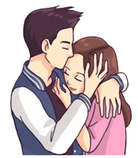 💏 casal, amor, abraço, romance, desenho animado telegram sticker