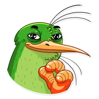 😏 pájaro, dibujo animado, animal, humor, gracioso, meme whatsapp sticker
