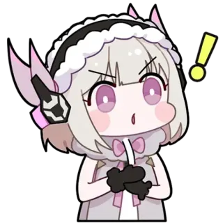 😯 アニメ, 可愛い, かわいい, 漫画, ちび, 感嘆符 telegram sticker