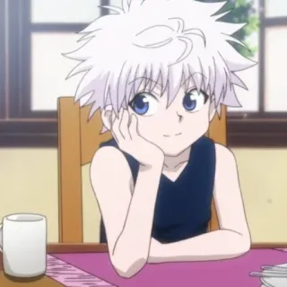 🍶 Killua Zoldyck Hunter x Hunter Anime, Killua, Hunter x Hunter, Personagem, Menino, Sentado telegram sticker