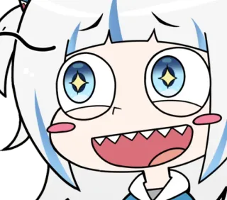 🤩 Gawr Gura vtuber, 鲨鱼, 动漫, 可爱, hololive whatsapp sticker