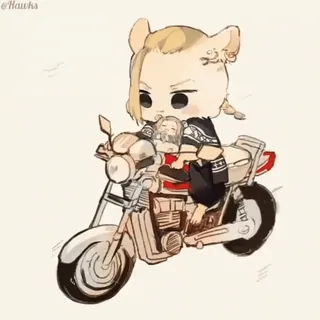 🏍 Chibi, Xe máy, Anime, Hoạt hình, Dễ thương, Động vật telegram sticker