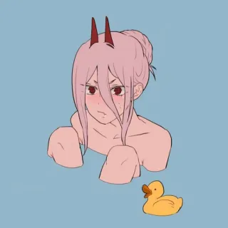 🛁 Power Chainsaw Man Аниме, Манга, Персонаж, Сила, Человек-бензопила, Утка telegram sticker