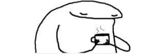 ☕️ coffee, drink, cartoon, relaxation, blob telegram sticker