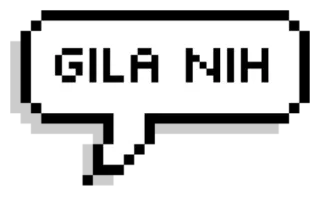😡 GILA NIH tekst, pixel, tekstballon whatsapp sticker