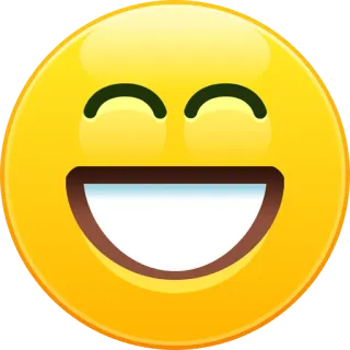 😁 Emoji, Sorriso, Feliz, Amarelo, Rosto telegram sticker