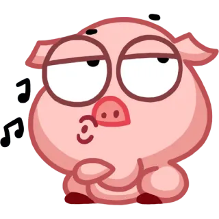 🎶 babi, kartun, hewan, lucu, musik telegram sticker