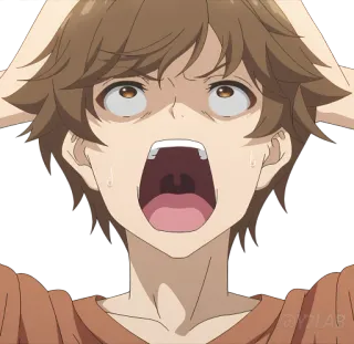 😱 Anime, Chocado, Surpreso, Assustado, Reação, Expressão whatsapp sticker