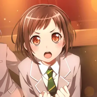 😠 Anime, Chica, Uniforme escolar, Enojada, Dibujos animados telegram sticker