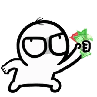 💸 Cartoon, Strichmännchen, Geld, Gier, Finanzen, Reichtum whatsapp sticker