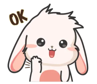 👌 OK thỏ, ok, dễ thương, nhãn dán, động vật telegram sticker