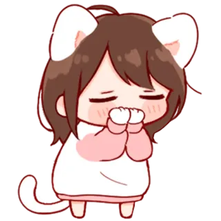 💞 kawaii, anime, gato, orejas de gato, lindo whatsapp sticker