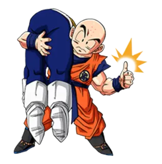 👍 Krillin Dragon Ball Anime, Dragon Ball, Crilin, Pollice in su, Cartone animato telegram sticker