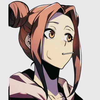 🧬 cartoon, woman, lollipop, character, girl, bun hairstyle telegram sticker