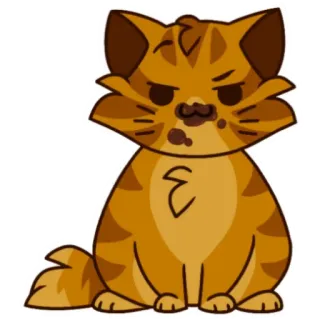 😋 кот, животное, мультфильм, милый, наклейка, оранжевый telegram sticker