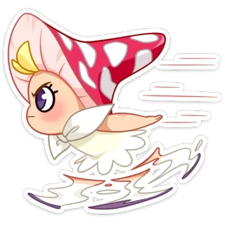 🏃‍♂️ наклейка, гриб, мультфильм, милый, розовый, растение telegram sticker
