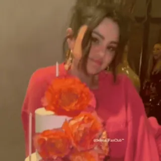😉 Selena Gomez @SelenaFanClub Selena Gomez, Geburtstag, Kuchen, Popstar, Feier telegram sticker