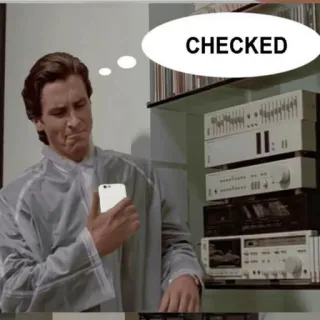 👉 Patrick Bateman American Psycho CHECKED patrick bateman, american psycho, kariert, lautsprecher, regal whatsapp sticker