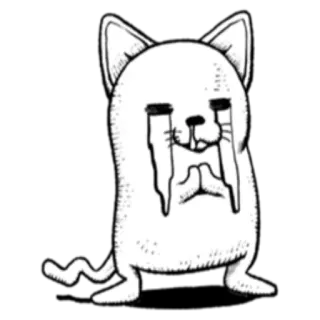 😭 泣く, 猫, 悲しい, 漫画, ステッカー, 動物 telegram sticker