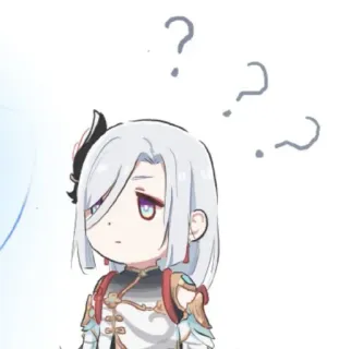 ❓ Shenhe Genshin Impact 动漫, 电子游戏, 问题, 可爱, 申鹤, 原神 telegram sticker