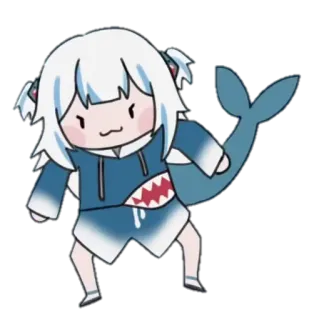 😜 Gawr Gura vtuber, 鲨鱼, 动漫, 可爱, 噶呜·古拉 whatsapp sticker