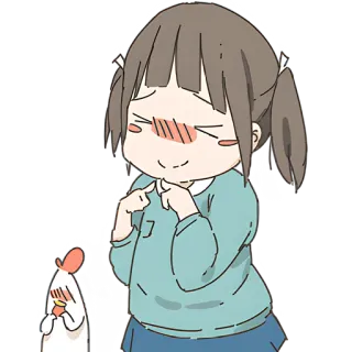 ☺️ anime, girl, blushing, cute, cartoon telegram sticker