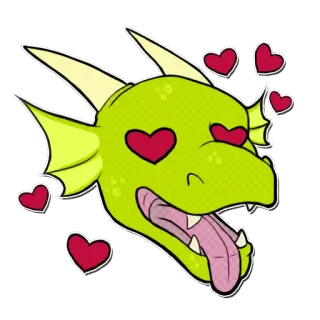 😍 дракон, мультфильм, сердце, любовь, милый, выражение telegram sticker
