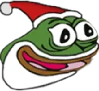 😄 Pepe the Frog pepe, frog, christmas, santa, meme, kermit whatsapp sticker