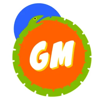 ☀️ GM GM, โลโก้, งู, วงกลม, นามธรรม telegram sticker
