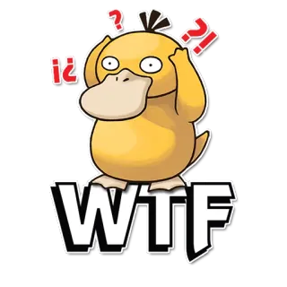 😲 Psyduck Pokemon WTF Enton, Pokémon, wtf, Frage, verwirrt, geschockt, Ente whatsapp sticker