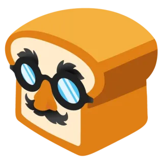🍞 makanan, roti panggang, roti, kartun, kumis, kacamata telegram sticker