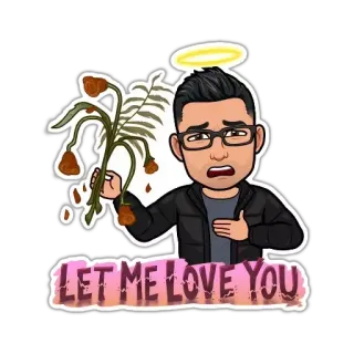 🥺 LET ME LOVE YOU Bitmoji, Любовь, Грустно, Роза, Гало telegram sticker