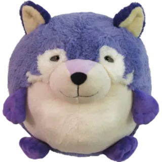 🔫 봉제인형, 동물, 장난감, 봉제인형, 보라색, 귀여운, 부드러운 장난감, 늑대 telegram sticker