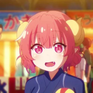 😀 Ilulu Miss Kobayashi's Dragon Maid Anime, Drache, Süß, Mädchen, Hörner, Ilulu, Miss Kobayashis Dragon Maid telegram sticker