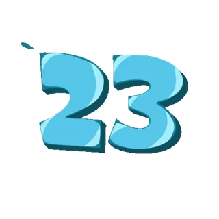 🌟 23 nomor, biru, 23, digit, menghitung telegram sticker
